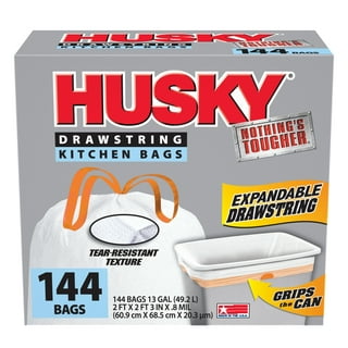 Husky 18 Gal Exp Drawstring 50 Ct White Compactor Bag 