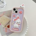 thumbnail image 2 of Kawaii Phone Cases Apply to iPhone 12 Pro Max,Cute Cartoon Bunny Phone Case 3D Funny Purple Babbit Case for Women Girls Soft Silicone Shockproof Cover for iPhone 12 Pro Max, 2 of 14