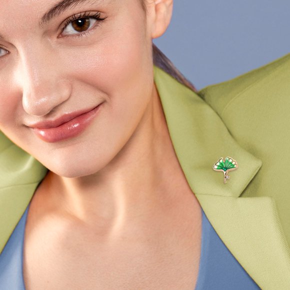 RUNROTOO 10Ud Broche Pin De Hoja Natural De Ginkgo Para Cardigans Y Abrigos