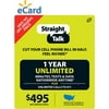 (Email Delivery) Straight Talk 12-Month Unlimited, Talk, Text and Data