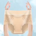 thumbnail image 3 of Cotton Underwear for Women Soft Women's Solid Color Lace Court Style Cotton Crotch Mid Waist Plus Size Flat Angle Underwear Beige L, 3 of 6