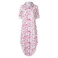 thumbnail image 3 of Gibobby Vestido Mujer Casual de Playa Verano Vestido de camisa con abertura sexy con estampado de flores y botones de solapa a la moda para mujer(Rosa caliente,XL), 3 of 5