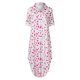 thumbnail image 3 of Gibobby Vestido Casual para Mujer Vestido de camisa con abertura sexy con estampado de flores y botones de solapa a la moda para mujer(Rosa caliente,M), 3 of 5