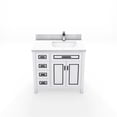 thumbnail image 5 of Sinber 36 Inch Rectangular Sink White Bathroom Vanity Cabinet with Carrara White Marble Countertop | 1 Soft Closing Doors and 4 Full Extension Dovetail Cabinet Drawer, 5 of 16