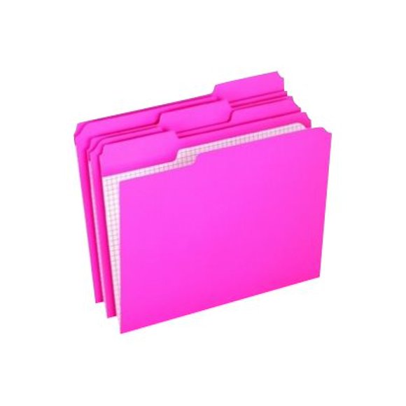 Pendaflex Dossiers à Onglet Supérieur Renforcé, 1/3 Coupé, Lettre, Rose, 100/boîte