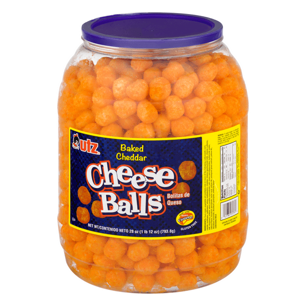 Utz Cheddar Cheese Balls 28 oz Barrel
