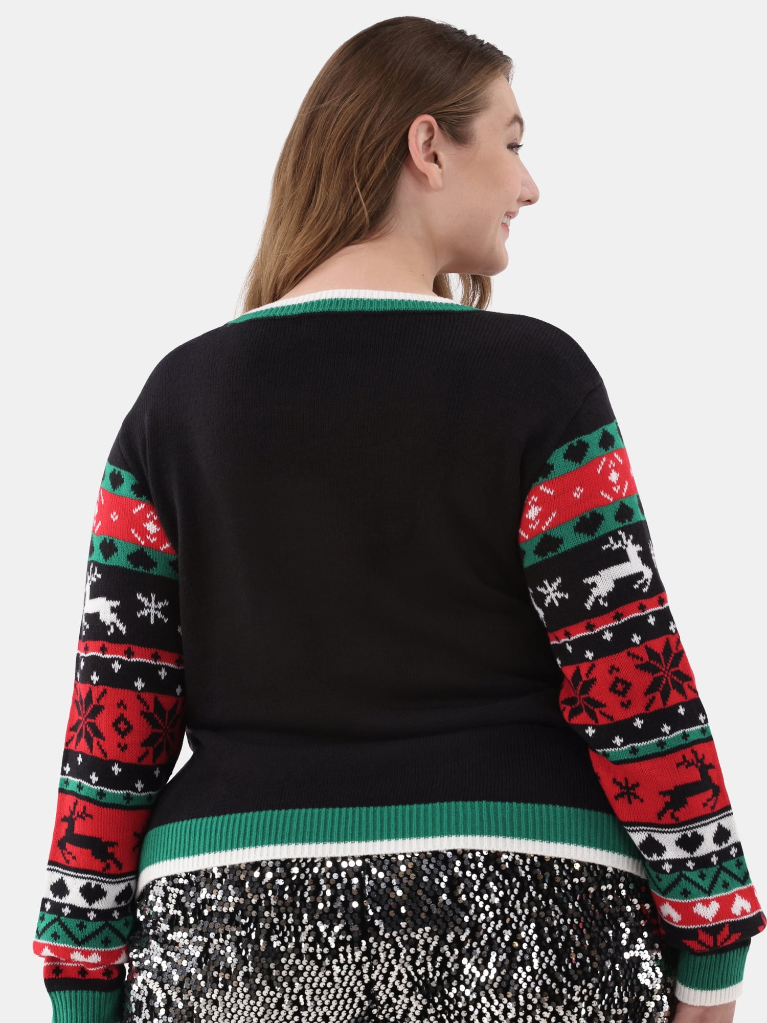 No Boundaries Christmas Sweater, Midweight, Women's and Women’s Plus