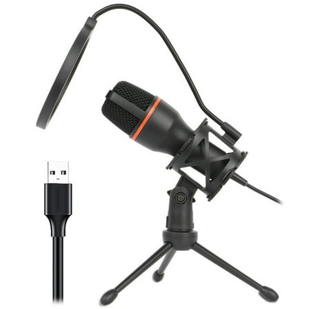 Condenser Microphone USB Gaming Mic with Build In LED Lighting Enhances Sound