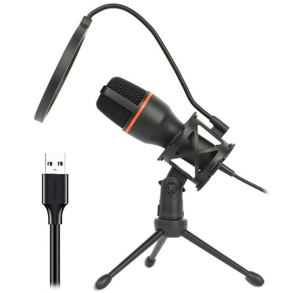 Condenser Microphone USB Gaming Mic with Build In LED Lighting Enhances Sound