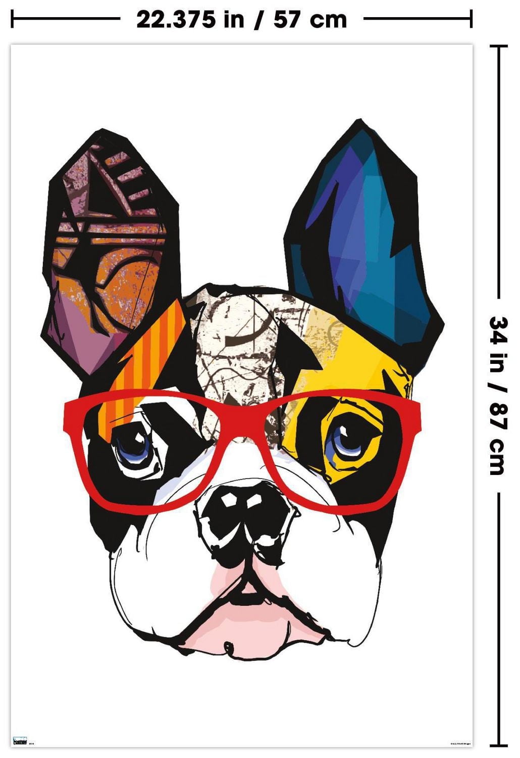 Art Déco - Boston Terrier avec des lunettes