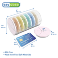 thumbnail image 2 of Ezy Dose Weekly (7-Day) Daily Pill Case ,Compact Round Containers with Flexible Lids and Removable Compartments, 3 Times a Day, Soft Rainbow, 2 of 6