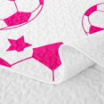 thumbnail image 5 of Homewish Pink White Soccer Star Pattern Quilt King, Cute Sport King Coverlet Set for Girls and Boys, 3-Piece, 1 Comforter and 2 Pillowcases, 5 of 7