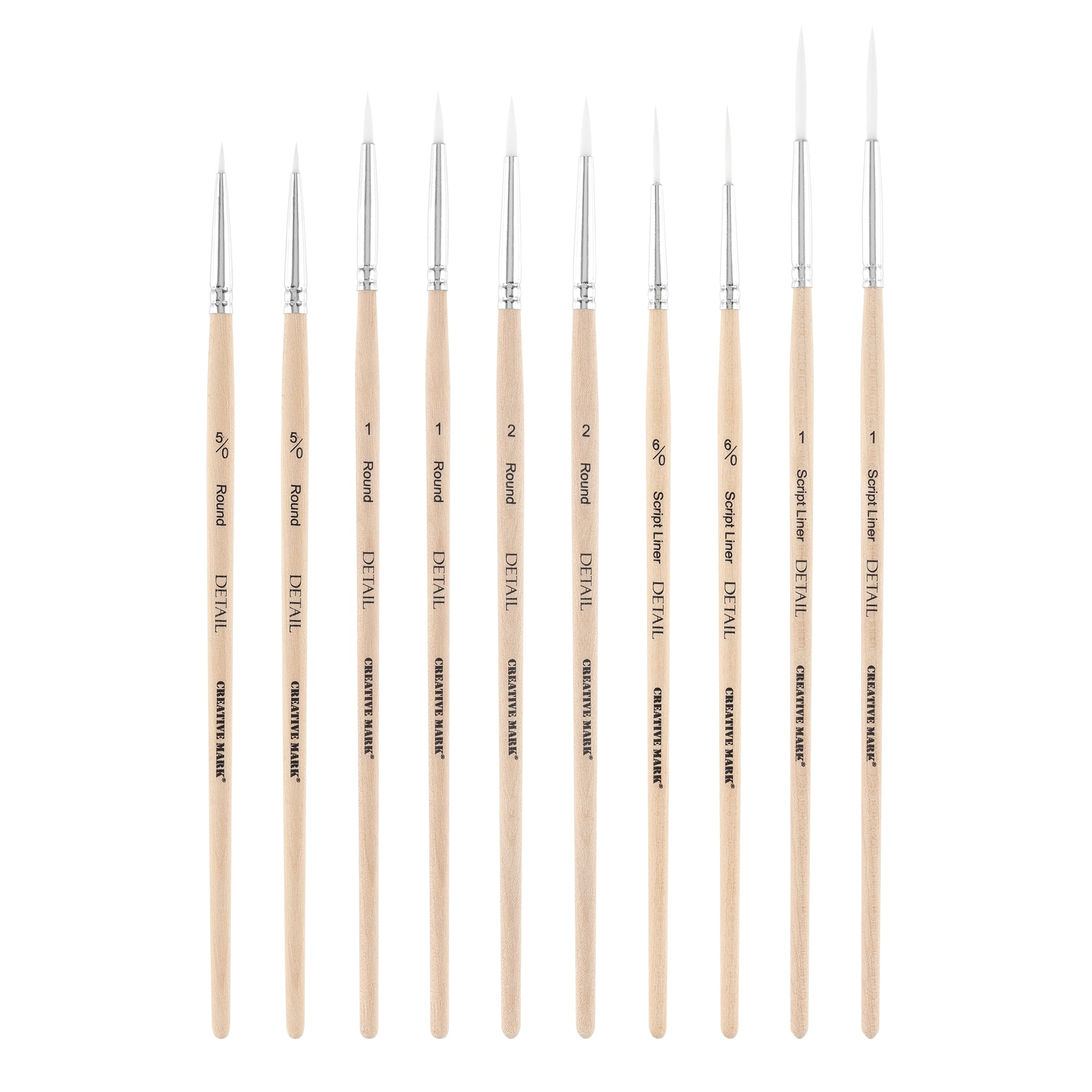 Creative Mark Disposable Detail Brushes - 100 Pack - Disposable Detail Brushes for One-Time Use Painting, Commissions, Miniatures, Crafts