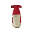thumbnail image 2 of BLISSFUL STEP Espadrilles Platform Heels Wedge Sandals Red 6, 2 of 7