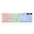thumbnail image 1 of Monstrate Teclado para juegos con cable, 104 teclas, PC, portátil, mecánico, iluminado, ergonómico, resistencia a derrames, teclado, Electrónica  Weiß Ohne Maus, 1 of 6