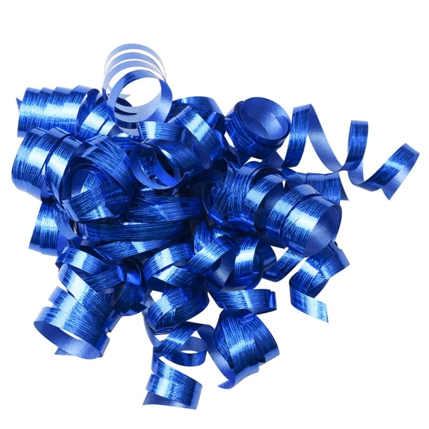 Accesorio para envolver regalos WRAPAHOLIC, lazos metálicos de color azul real, 12 unidades
