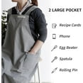 thumbnail image 7 of Cotton Linen Apron for Women with Pockets, Cross Back Split Pinafore No Tie for Kitchen Garden Cooking (7 Colors), 7 of 7