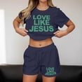 thumbnail image 2 of MuXiKeJi Clothes Women's 2 Piece Short Sets Summer Crew Neck Short Sleeve Matching Sets Outfits with Pockets, 2 of 4