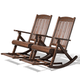 thumbnail image 4 of Ktaxon Fir Wood Rocking Chair Adjustable Backrest with Footrest 28 Inch Indoor Living Room, Nut-Brown, 4 of 10