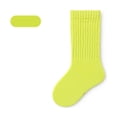 thumbnail image 4 of Mgmyaa Kids Crew Socks Pure Cotton Mid-Calf Socks for Boys and Girls Solid Color Ribbed Loose Mouth Comfortable Socks for Toddler Students Daily Wear Pack of 5, 4 of 9