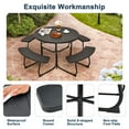 thumbnail image 4 of Resenkos 8-Person Outdoor Picnic Table and Bench Set with Umbrella Hole-Black for Patio Back Deck, Balcany, Poolside, 4 of 6
