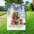 thumbnail image 3 of Merry Christmas Cocker Spaniel Snowy Winter with Gifts Tree Decorations Garden Flag 12x18in Double Sided Cockers Dog Lover Gifts Outdoor Decor - 12020, 3 of 5