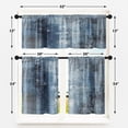 thumbnail image 4 of Blue Kitchen Window Curtains Valance and Tier Set, Grey Modern Rod Pocket Short Tier Curtain, Abstract Art Small Cafe Drapes for Kitchen Decor 52" x 24", 4 of 6