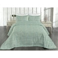 thumbnail image 2 of Ambesonne Abstract Quilted Bedspread Set 3 Pcs, Sketchy Design Geometric, King, Cadet Blue and Pale Yellow, 2 of 4