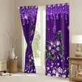 thumbnail image 3 of Manfei Dreamy Purple Butterfly Blackout Curtains Set of 2 (38x54 Each),Bling Print Curtains and Drapes,Fashion Diamond Living Room Curtains For Girls,Super Cozy Room Decor, 3 of 6