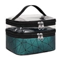 thumbnail image 1 of Bolsa de maquillaje, bolsa organizadora de maquillaje grande de doble capa de cuero, accesorios de viaje, bolsa de aseo esencial para dormitorio para mujeres, bolsa de cosméticos Travel Essentials,, 1 of 5