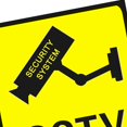 thumbnail image 1 of Square CCTV Surveillance Security 24 Hour Monitor Camera Warning Stickers Sign Alert Wall Sticker Waterproof Lables Yellow, 1 of 7