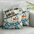 thumbnail image 3 of BCIIG   Hello Winter Snowman Decorative Throw Pillow Covers  , Let It Snow Christmas Tree Blue Buffalo Plaid Outdoor Pillowcase, Snowflakes Farmhouse Holiday Cushion Case Home Decor 24x24in, 3 of 5