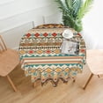 thumbnail image 1 of ZICANCN Round Table Cloths 60 Inch, Bohemian Ethnic Abstract Floral Table Cover Waterproof Washable Outdoor Picnic Tablecloth, 1 of 8