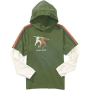 Faded Glory - Boys' Long-Sleeve Layered-Look Hooded Tee