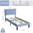 thumbnail image 2 of VECELO Twin Size Upholstered Bed Frame, Modern Platform Bed Frame with Adjustable Button Tufted Headboard for Bedroom, No Box Spring Needed, Easy Assembly, Light Blue, 2 of 6
