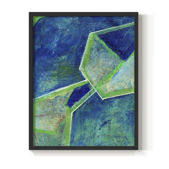 Geometric in Cool III Framed Print in Black Solid Wood Framed Print No Nail Hanging