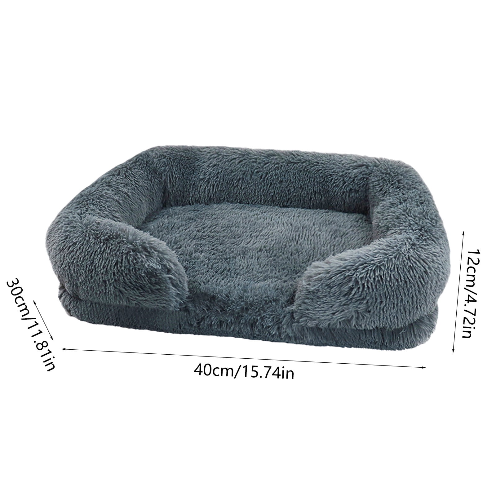 Calming Dog Bed for Medium Dogs, Fluffy Soft Cozy Cat Bed, Faux Fur Anti-Anxiety Plush Donut Cuddler, Washable Pet Bed for All Seasons, Dark Gray