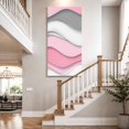 thumbnail image 4 of Canvas Wall Art, Pink Gray Ombre Framed Canvas Prints for Hallway Bedroom, Geometric Modern Abstract Moire Art Oversized Gallery Wrapped Wall Decor for Home Office, Gifts, 24"x48" Ship Next Day, 4 of 9