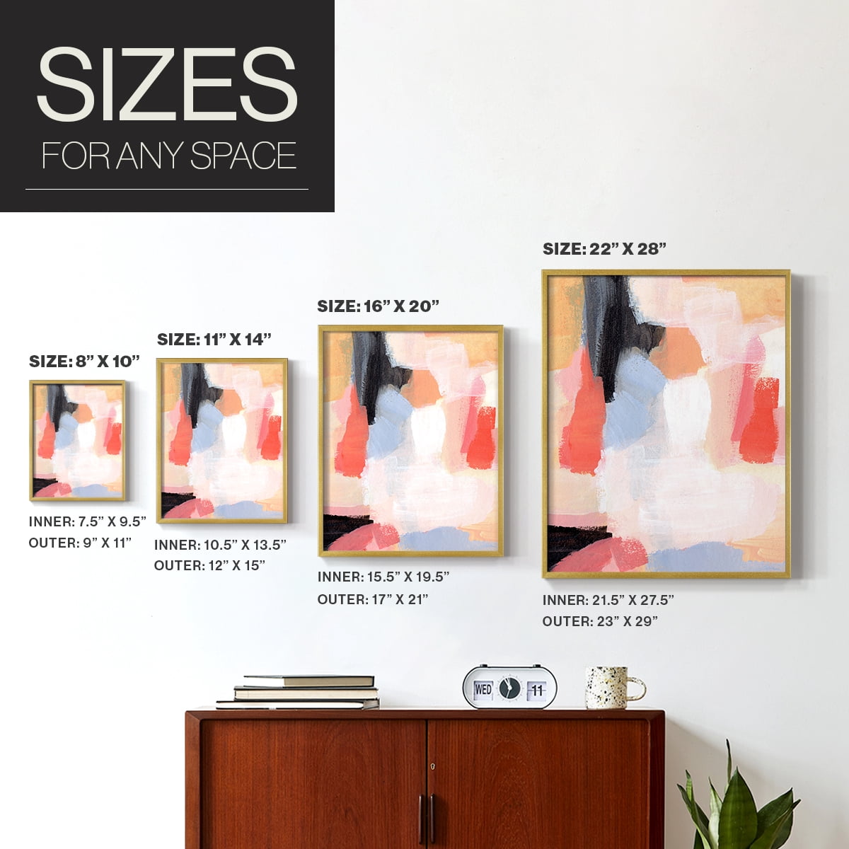 Aerial Scarlet II in Paper Solid Wood 22 x 28 Framed Print