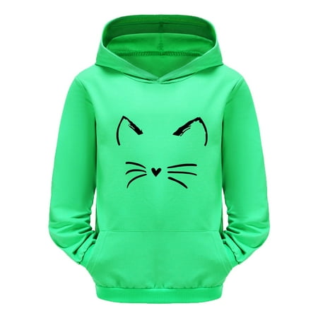 

Kids Hoodies Girls Long Sleeve Cartoon Prints Warm Pullover Tops Casual Sports Style Sweatshirts for Girls