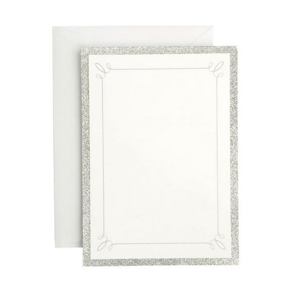 Gartner™ Studios Formal Invitations And Envelopes, Silver Glitter, Pack Of 25