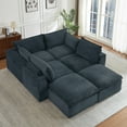 thumbnail image 3 of MAYEERTY Corduroy Oversized Sectional Sofa, Cloud Convertible U-Shape Couch with Ottoman for Apartment, Dark Gray, 3 of 6