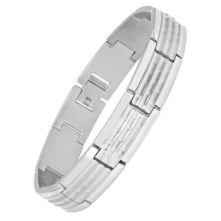 Men's Stainless Steel Hammered Finish Bracelet, 8.5