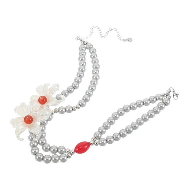 AURARMLET Collar Vintage Con Imitacion Y Floral Doble Para