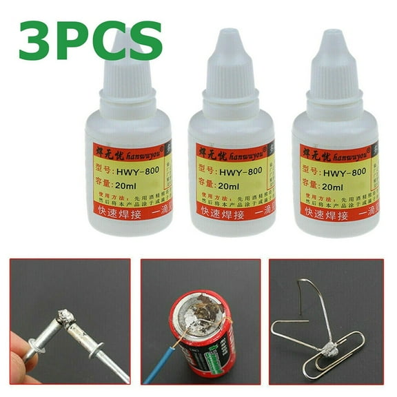 3-Pack 20ml Stainless Steel Flux Soldering Paste for Metal Welding - Liquid Soldering Tool