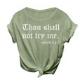 thumbnail image 1 of B91xZ Hauts d'Été Mode pour Femmes Manches Courtes Tunique Fluide Grande Taille Col Rond Blouse Tee, Vert TTG, 1 of 4