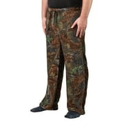 TrailCrest Men's Open Bottom Sleep and Lounge Coral Fleece Camo Pajama Pants, XL