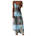 thumbnail image 1 of AMERTEER Mode Femmes Veste Robe Décontractée Grande Taille Impression V Cou Sans Manches Robe Longue, 1 of 6