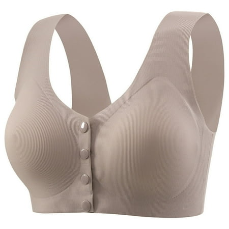 Black of Friday Deals!Clearance Staron No Underwire Bras for Women No Underwire Front Closure Bra Soft Strap Wireless Bras Comfortable Large Size Breathable Bra