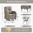 thumbnail image 7 of Unnifurnzi 5 Pieces Outdoor Wicker Patio Furniture Set-High Back Outdoor Rocking Chairs Set of 2 with Ottoman Patio Conversation Sets for Deck Lawn Porch Balcony Poolside-Gray/Gray, 7 of 7